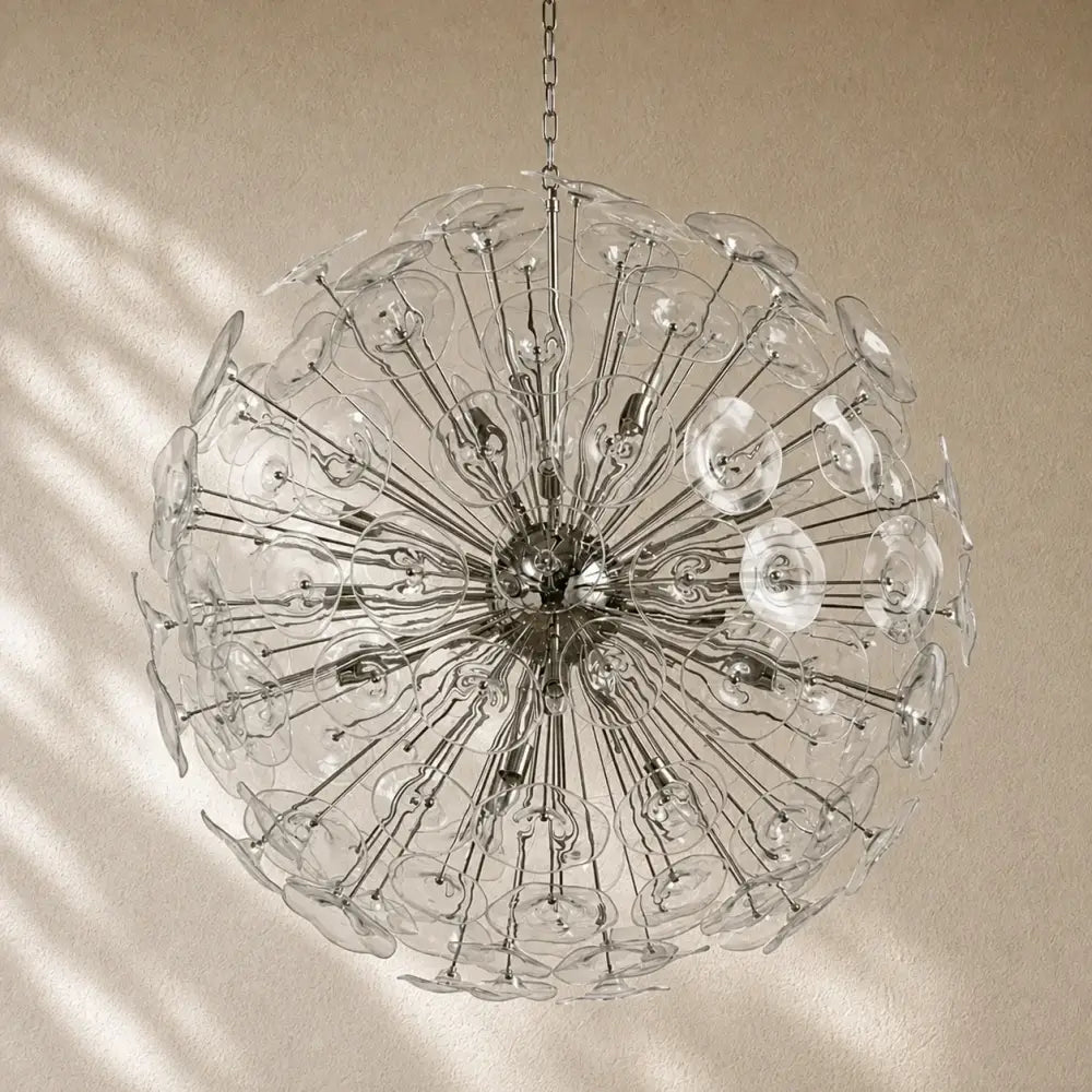 Lili Round Chandelier - Nickel / 19 Light