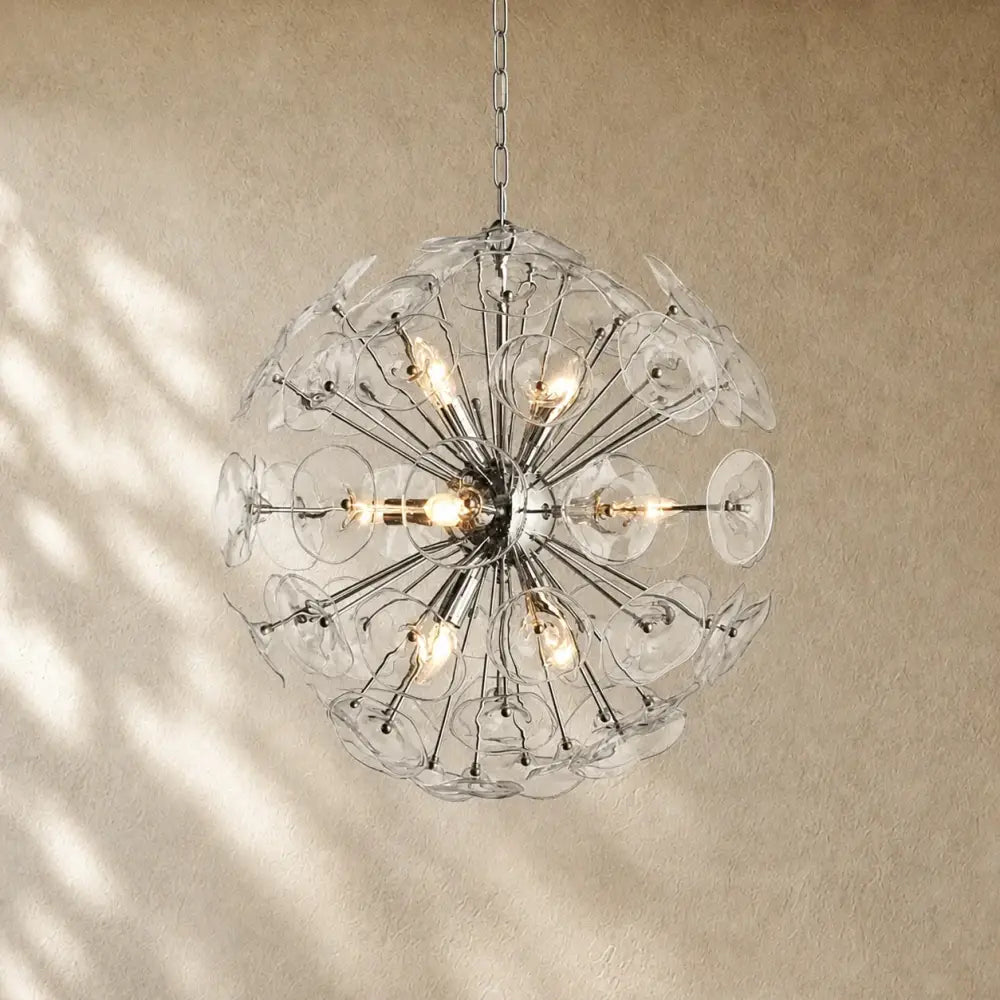 Lili Round Chandelier - Nickel / 8 Light