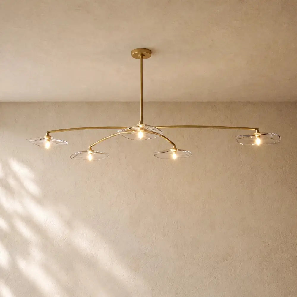 Liliy Clear Glass Flushmount - Brass / 60’’