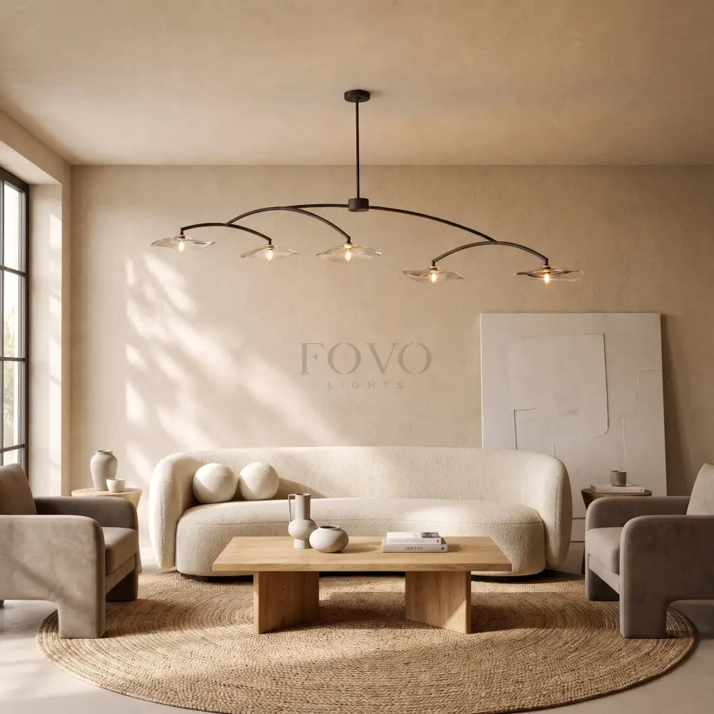 Liliy Clear Glass Linear Chandelier