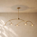 Liliy Clear Glass Linear Chandelier - Brass / 60’’