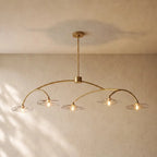 Liliy Clear Glass Linear Chandelier - Brass / 60’’