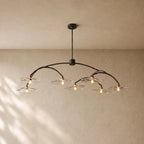Liliy Clear Glass Round Chandelier - 54’’ / Black