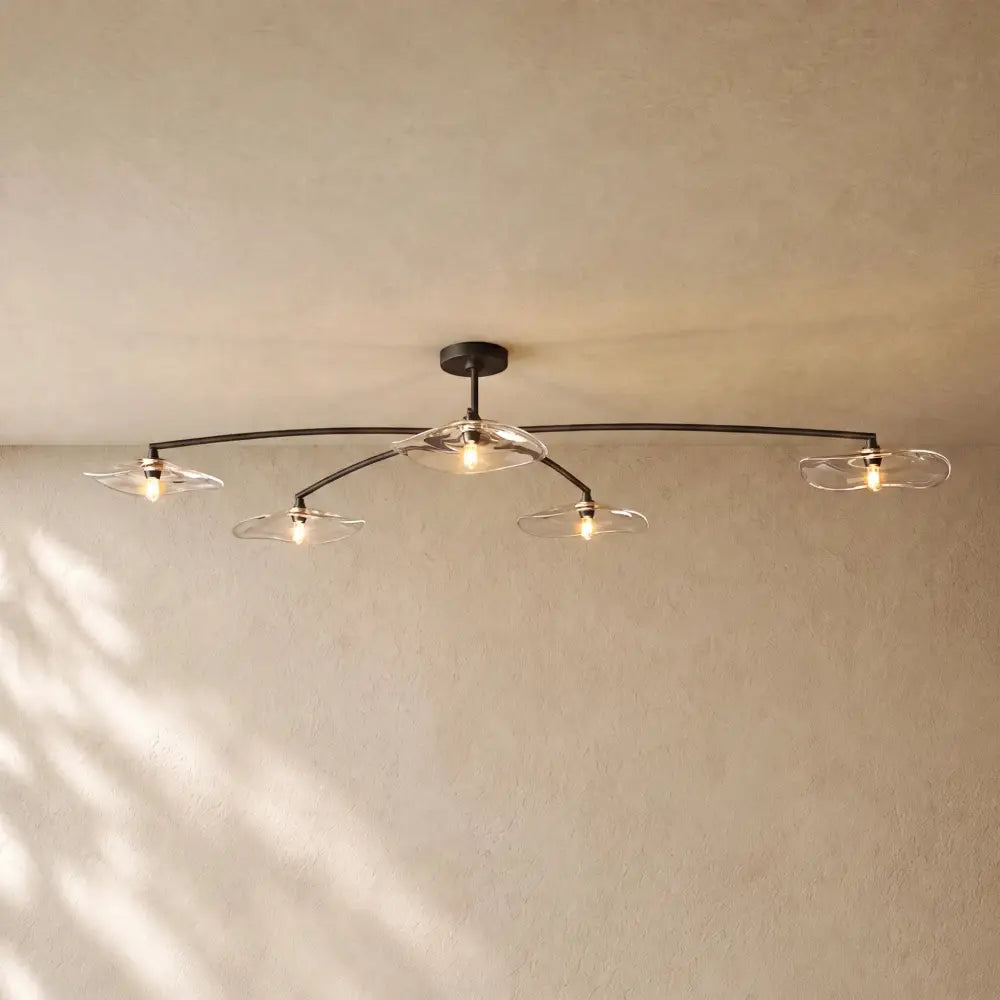 LILY GLASS FLUSHMOUNT 48“ - Bronze / 48’’ / Clear