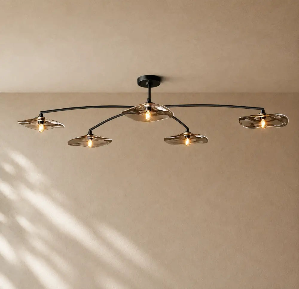 LILY GLASS FLUSHMOUNT 48“ - Bronze / 48’’ / Smoke