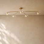 LILY GLASS FLUSHMOUNT 48“ - Lacquered Burnished Brass / 48’’ / Clear