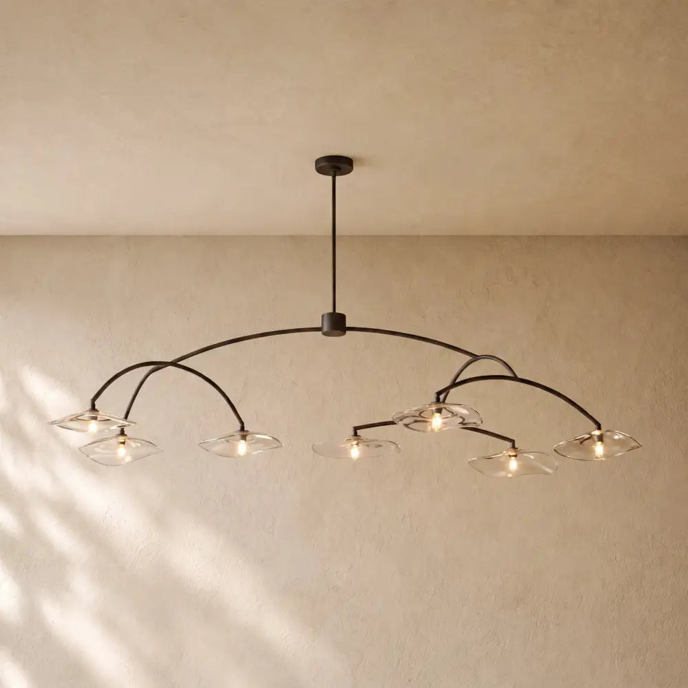 LILY GLASS ROUND CHANDELIER - Bronze / 72’’ / Clear