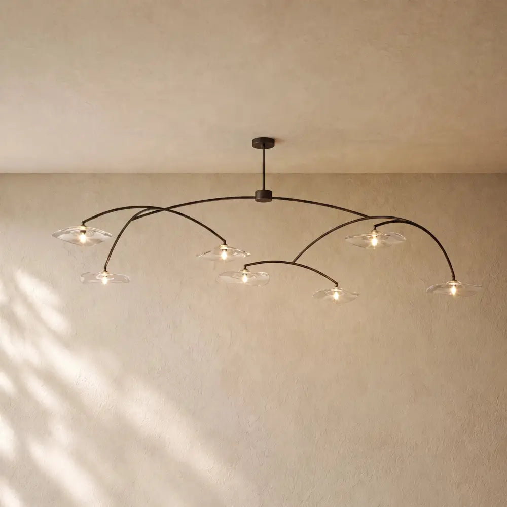 LILY GLASS ROUND CHANDELIER - Bronze / 96’’ / Clear