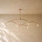 LILY GLASS ROUND CHANDELIER - Lacquered Burnished Brass / 84’’ / Smoke