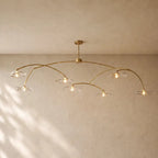 LILY GLASS ROUND CHANDELIER - Lacquered Burnished Brass / 96’’ / Clear