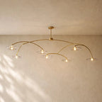 LILY GLASS ROUND CHANDELIER - Lacquered Burnished Brass / 96’’ / Smoke