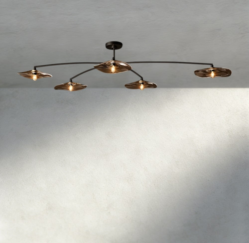 Lily Smoke Glass Flushmount - fovolighting