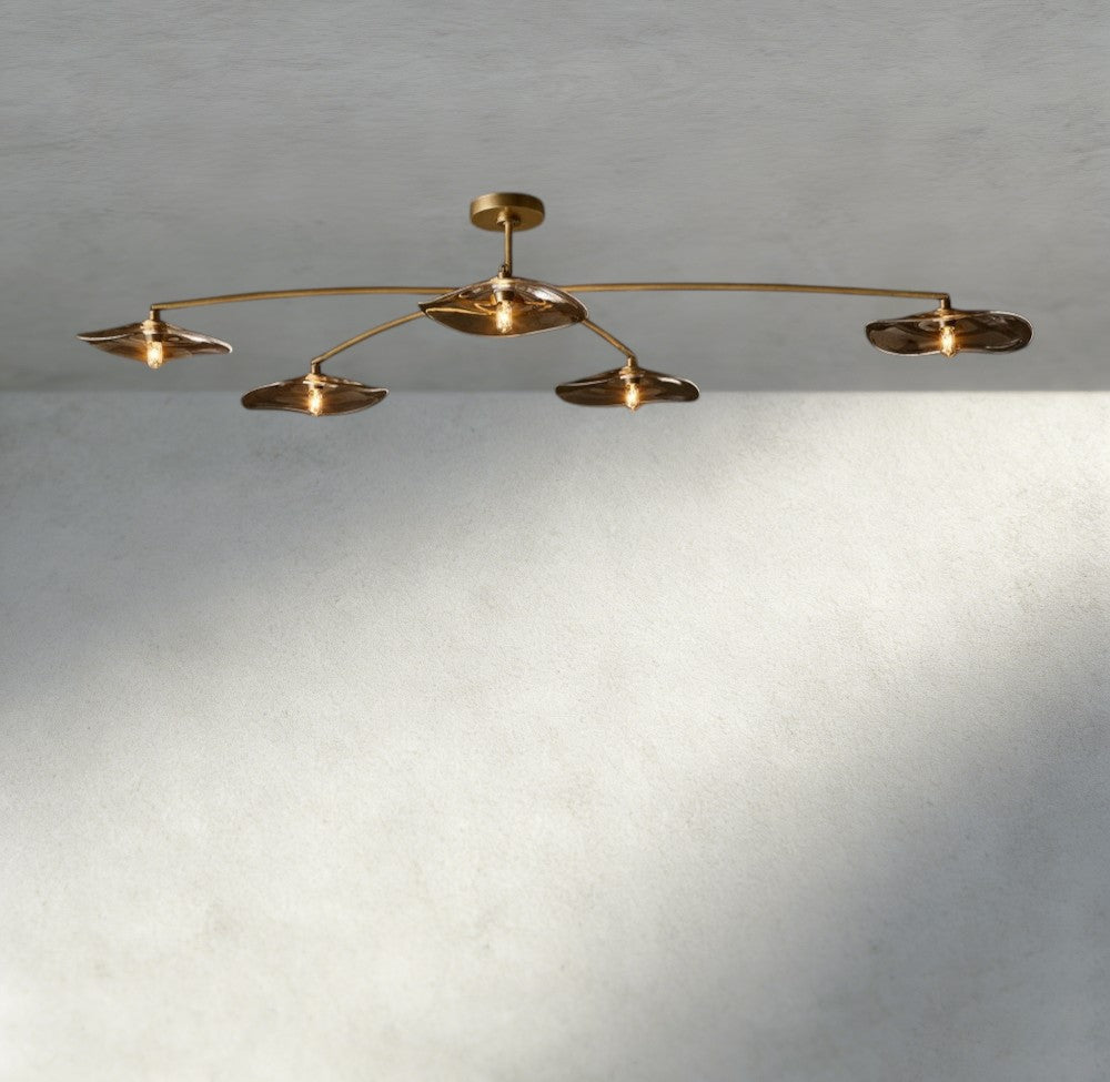 Lily Smoke Glass Flushmount - fovolighting