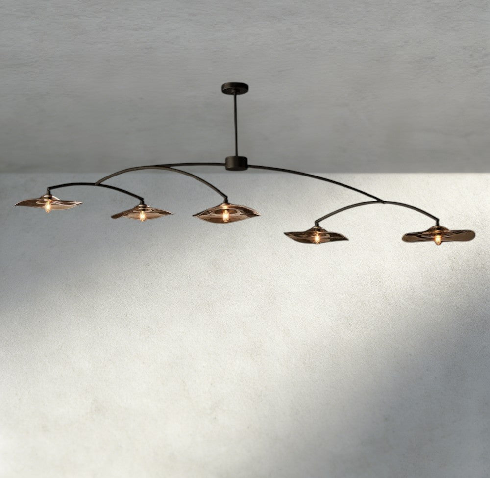 Lily Smoke Glass Linear Chandelier - fovolighting