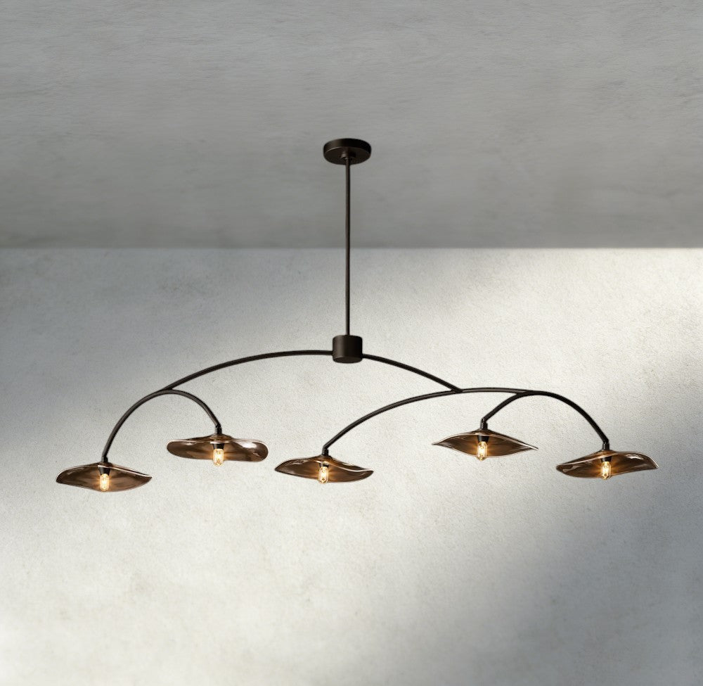 Lily Smoke Glass Linear Chandelier - fovolighting