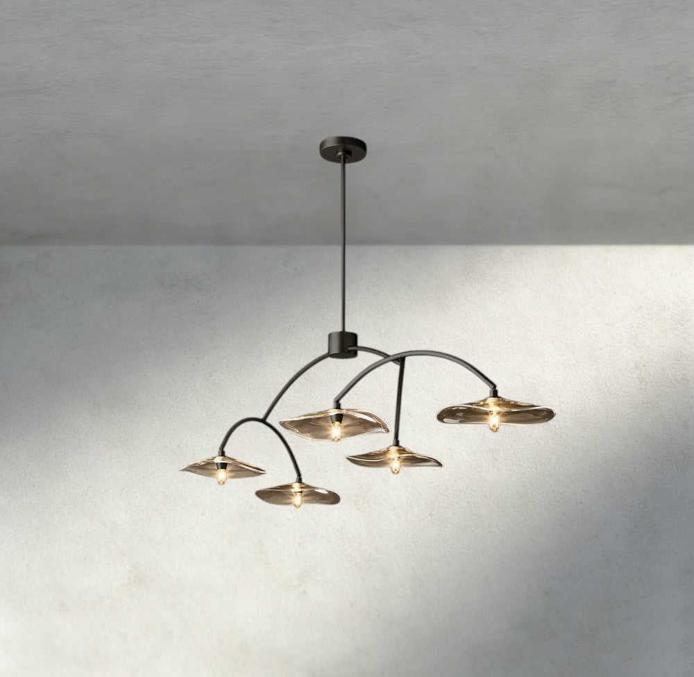 Lily Smoke Glass Linear Chandelier - fovolighting