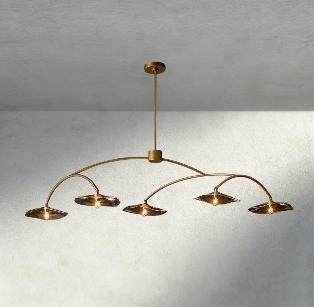 Lily Smoke Glass Linear Chandelier - fovolighting