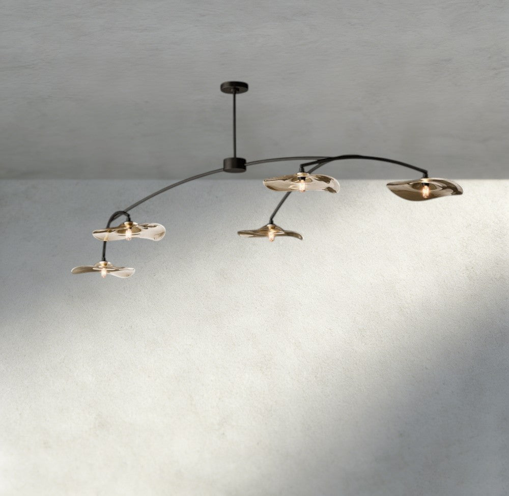 Lily Smoke Glass Linear Chandelier - fovolighting