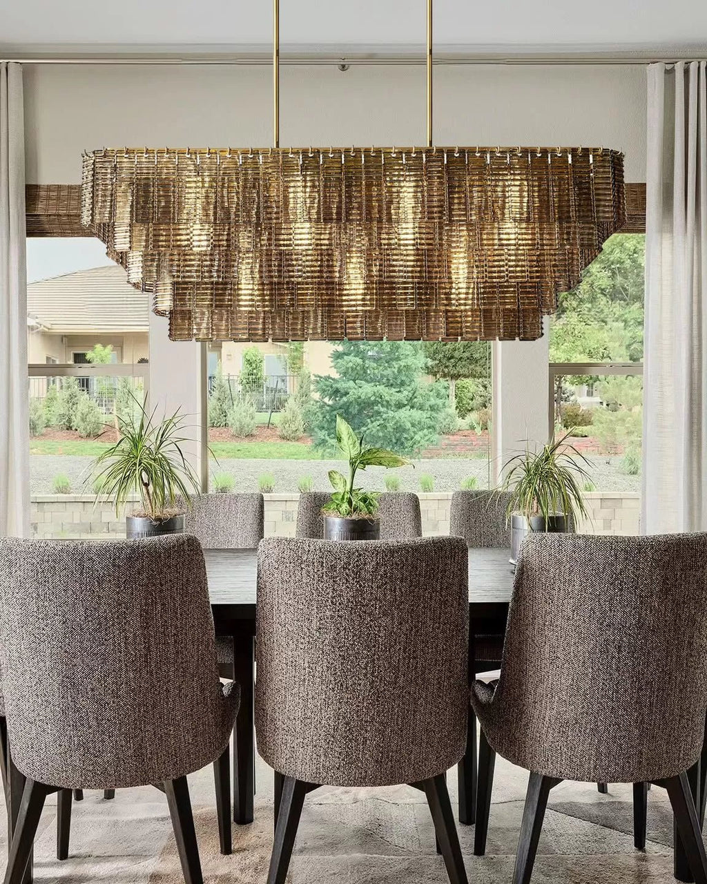 Lirene Smoke Glass Linear Chandelier - fovolighting