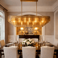 Lirene Smoke Glass Linear Chandelier - fovolighting