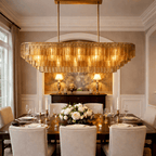 Lirene Smoke Glass Linear Chandelier - fovolighting
