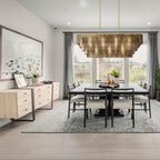Lirene Smoke Glass Linear Chandelier - fovolighting