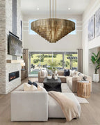 Lirene Smoke Glass Round Chandelier - fovolighting