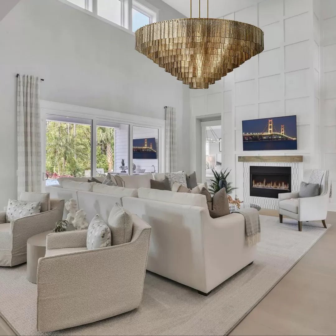 Lirene Smoke Glass Round Chandelier - fovolighting