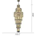 Long Crystal Staircase Chandelier Large Foyer Living Room Entryway Ceiling Light Fixture - fovolighting