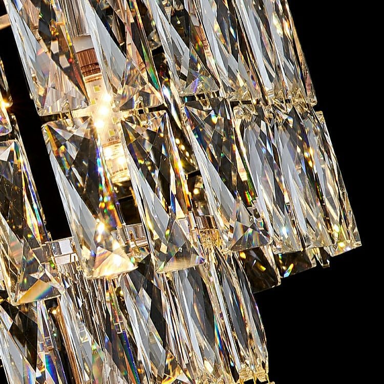 Long Crystal Staircase Chandelier Large Foyer Living Room Entryway Ceiling Light Fixture - fovolighting