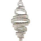 Long Crystal Tassel Rings Chandelier Extra Large Living Room Staircase High Ceiling Lighting Fixture - fovolighting