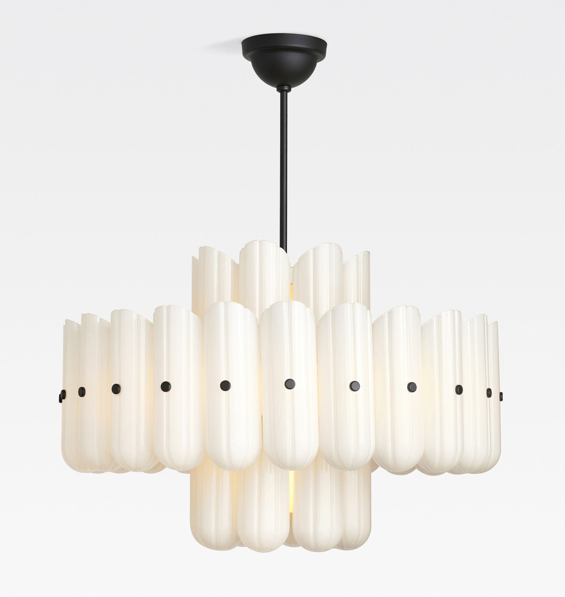 Lorna LED Double Tier Chandelier 25" 35" 46" - fovolighting