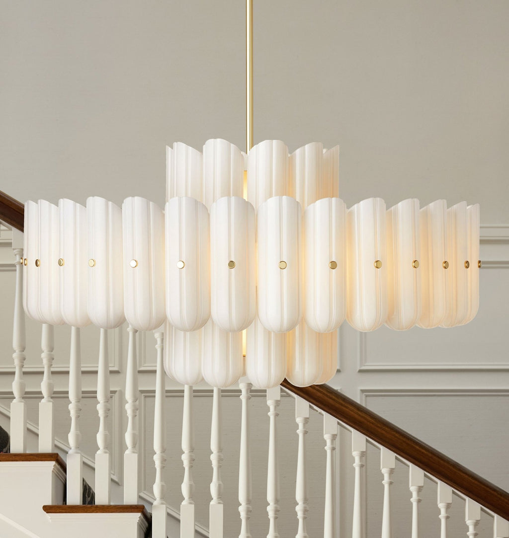 Lorna LED Double Tier Chandelier 25" 35" 46" - fovolighting