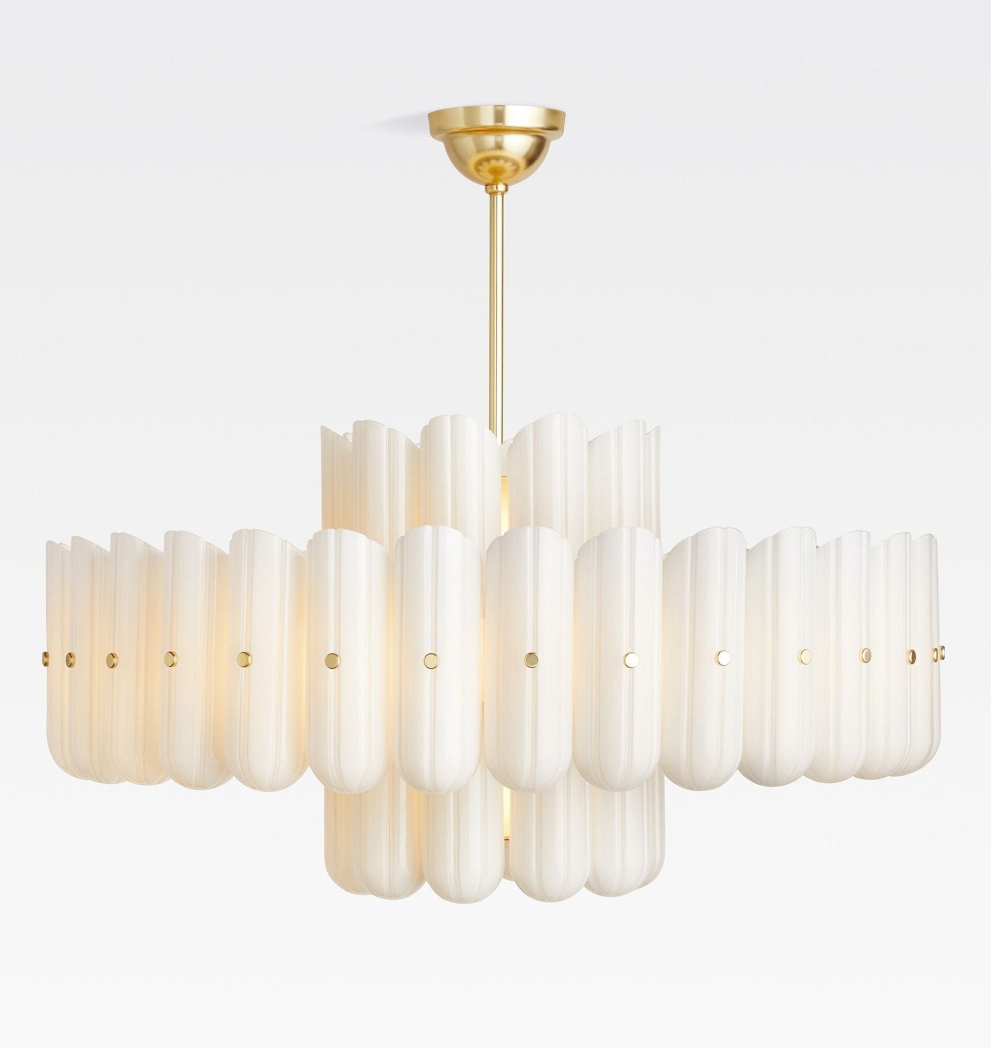 Lorna LED Double Tier Chandelier 25" 35" 46" - fovolighting