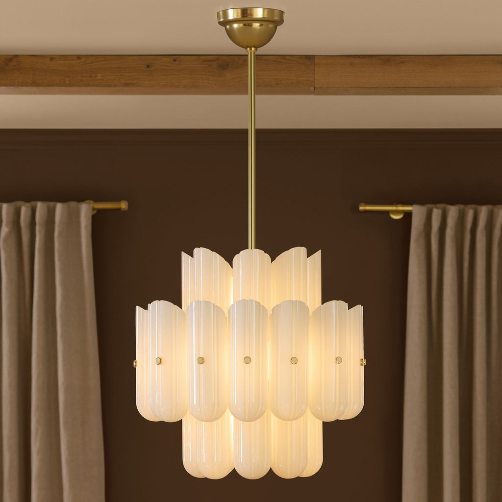 Lorna LED Double Tier Chandelier 25" 35" 46" - fovolighting