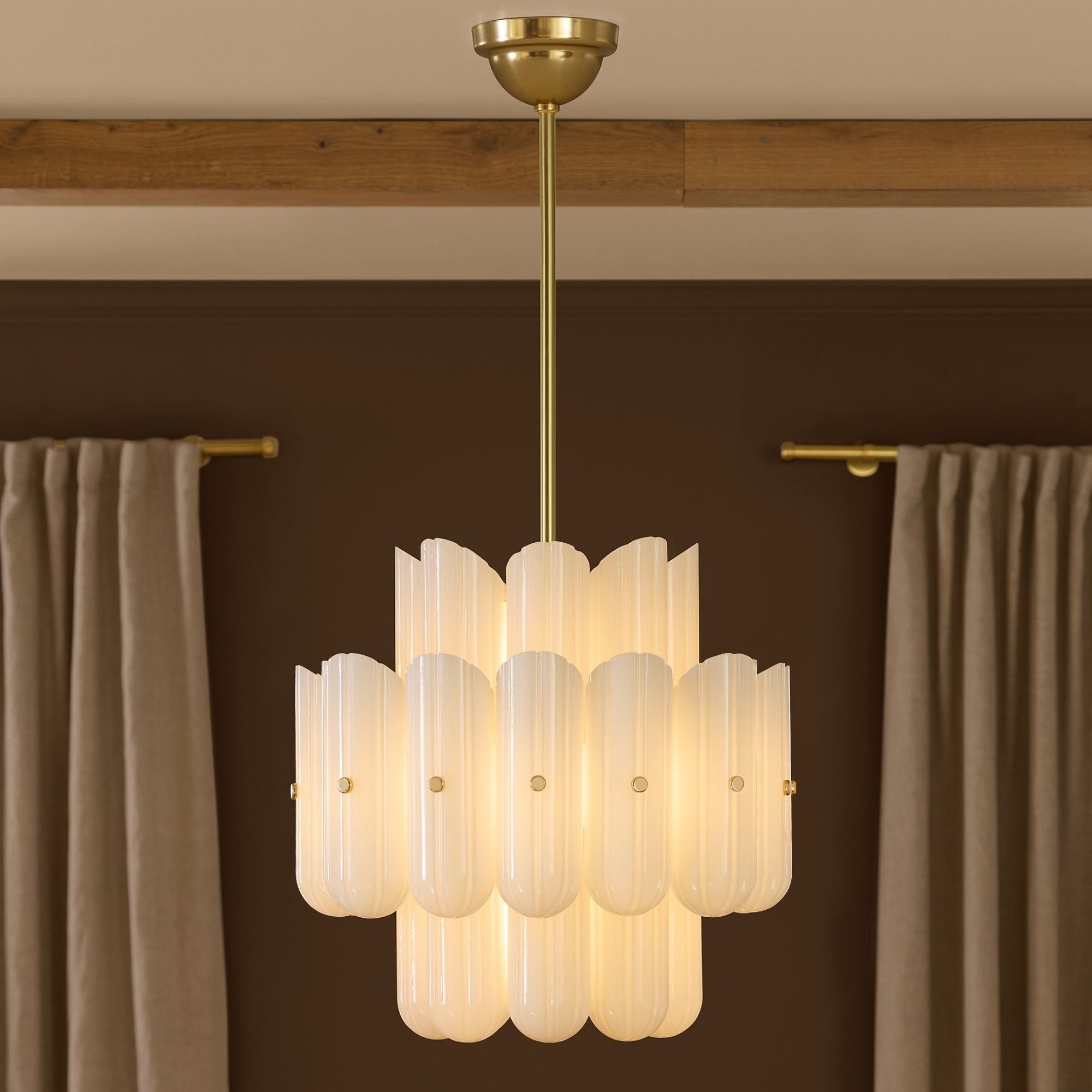 Lorna LED Double Tier Chandelier 25" 35" 46" - fovolighting
