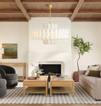 Lorna LED Double Tier Chandelier 25" 35" 46" - fovolighting