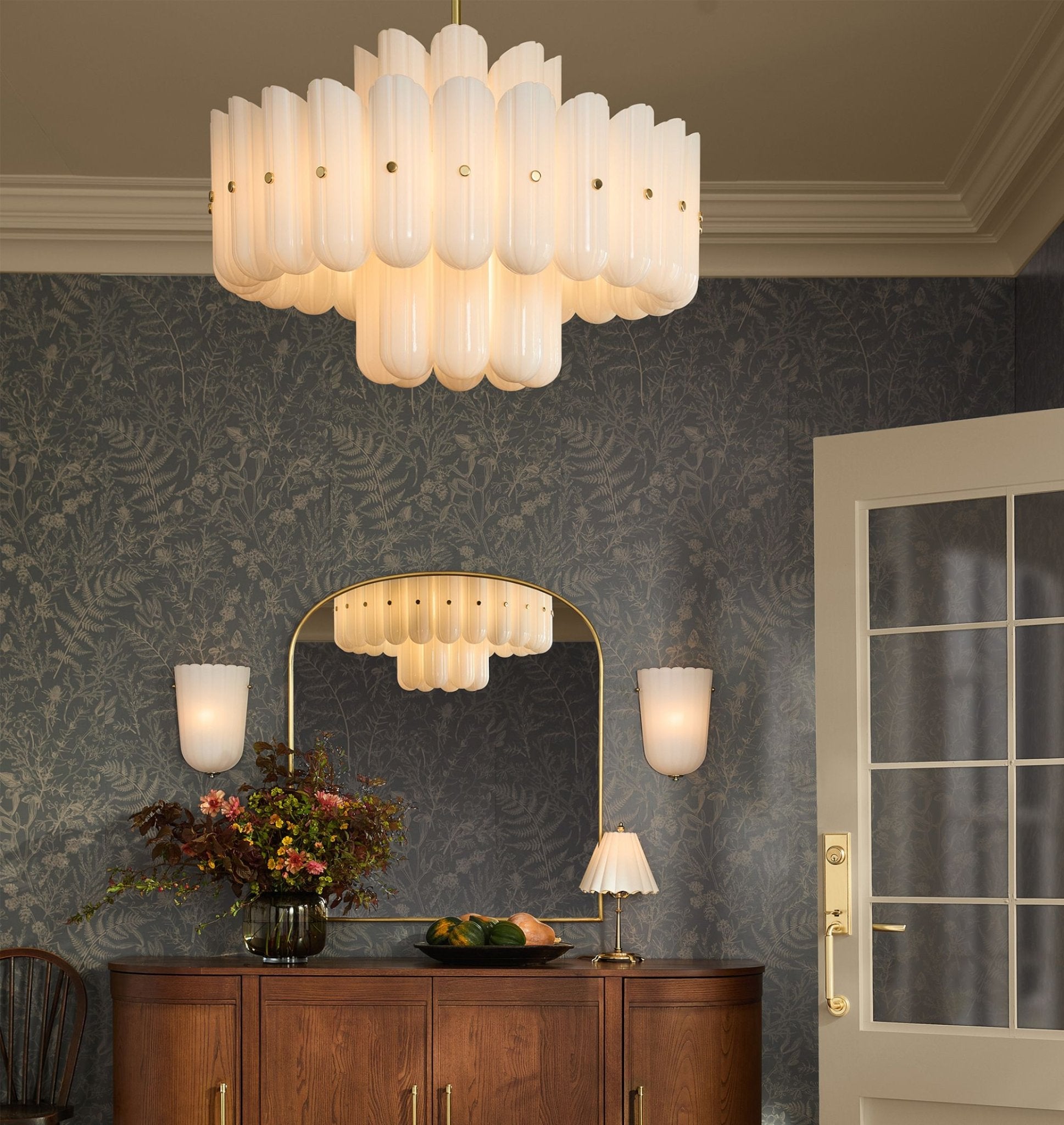 Lorna LED Double Tier Chandelier 25" 35" 46" - fovolighting
