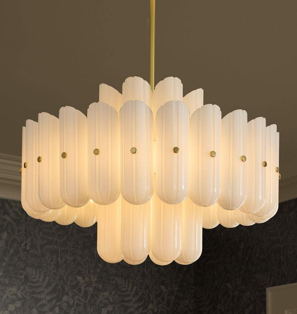 Lorna LED Double Tier Chandelier 25" 35" 46" - fovolighting
