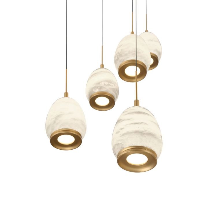 Lucidate Alabaster Round LED Chandelier - fovolighting