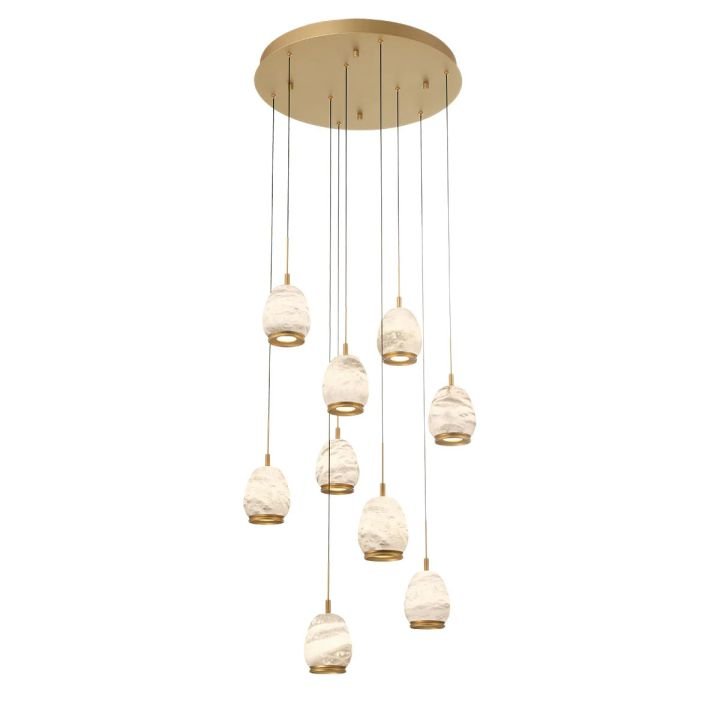 Lucidate Alabaster Round LED Chandelier - fovolighting