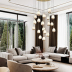 Lucidate Alabaster Round LED Chandelier - fovolighting