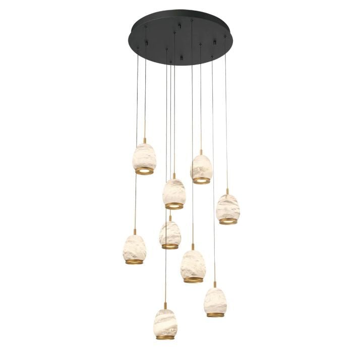 Lucidate Alabaster Round LED Chandelier - fovolighting