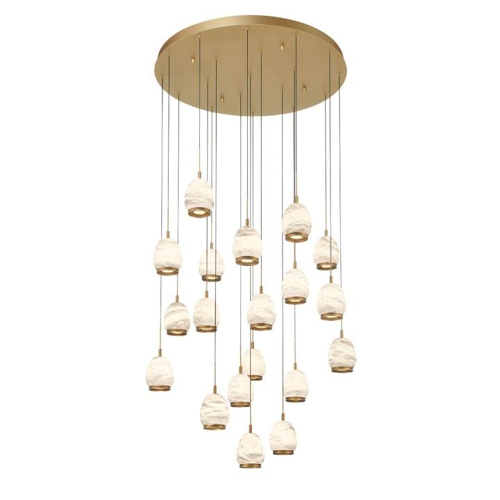 Lucidate Alabaster Round LED Chandelier - fovolighting