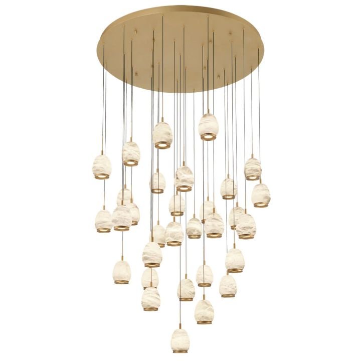 Lucidate Alabaster Round LED Chandelier - fovolighting