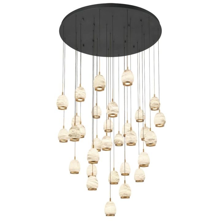 Lucidate Alabaster Round LED Chandelier - fovolighting