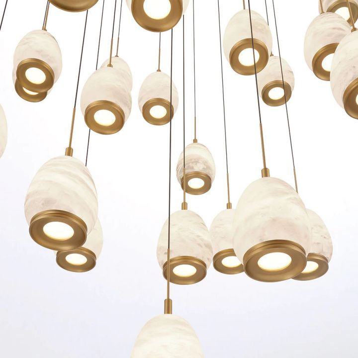 Lucidate Alabaster Round LED Chandelier - fovolighting