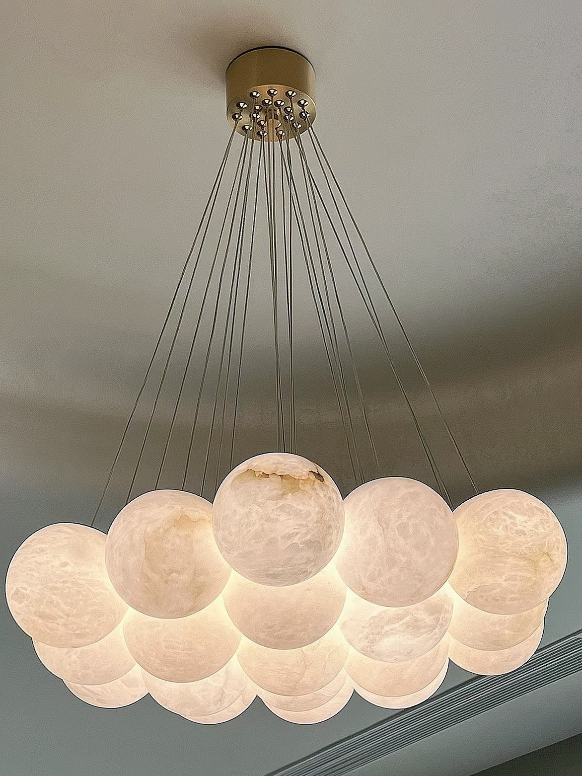 Lunar Alabaster Spherical Chandelier - fovolighting