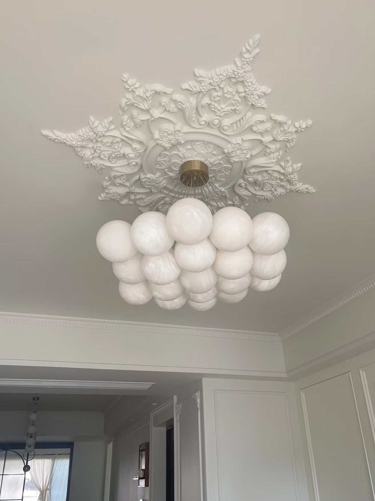 Lunar Alabaster Spherical Chandelier - fovolighting