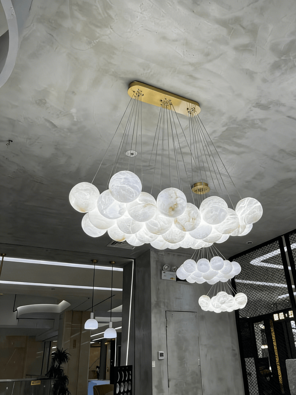 Lunar Alabaster Spherical Chandelier - fovolighting